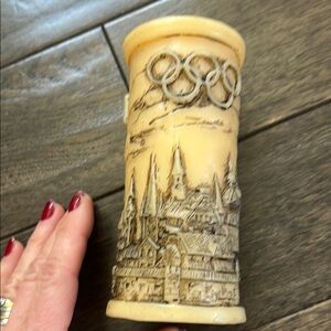 Vintage Carved #Olympics Souvenir candle